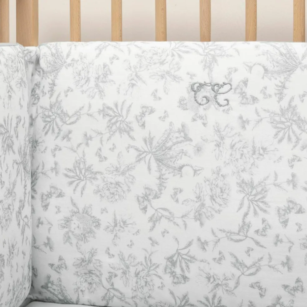 Tour de lit adaptable Toile de Jouy gris