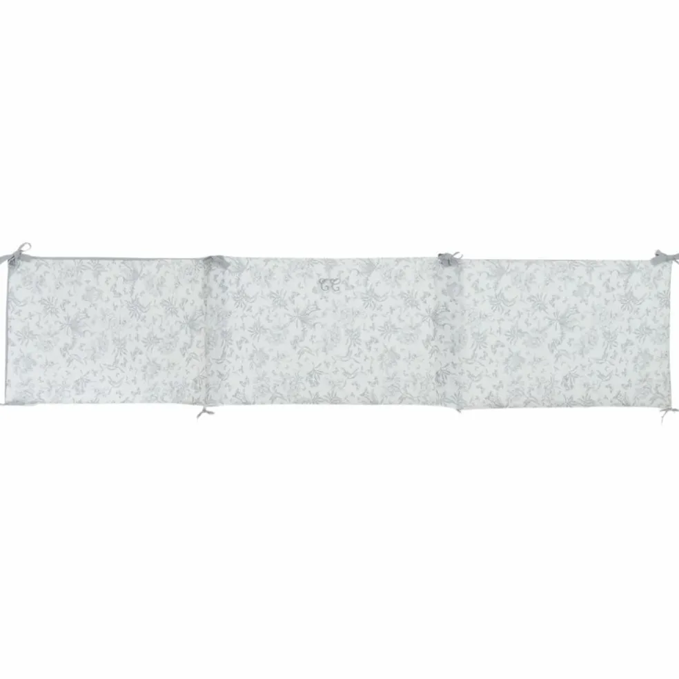 Tour de lit adaptable Toile de Jouy gris