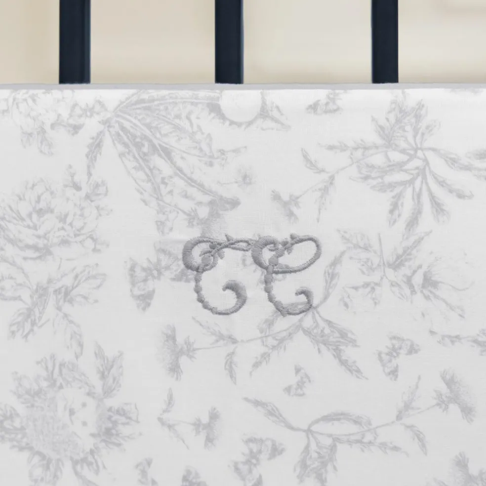 Tour de lit adaptable Toile de Jouy gris