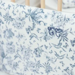 Tour de lit adaptable Toile de Jouy bleu