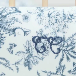 Tour de lit adaptable Toile de Jouy bleu