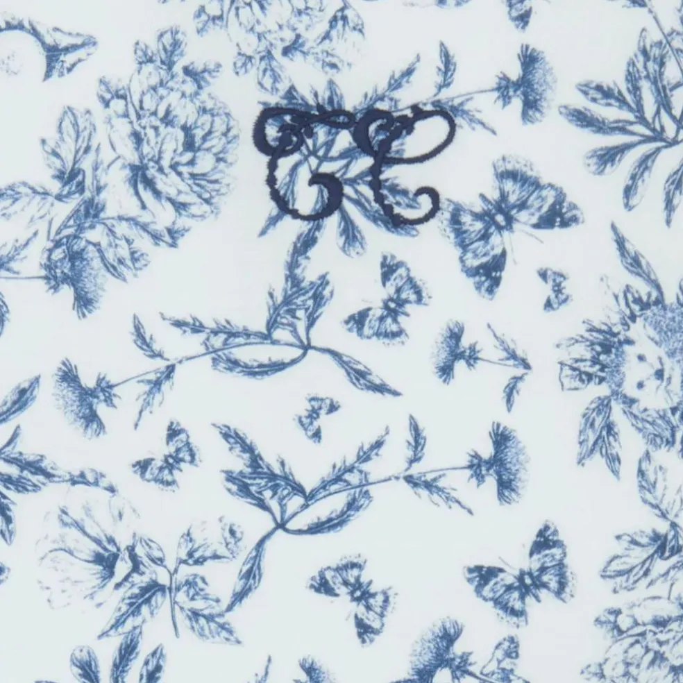 Tour de lit adaptable Toile de Jouy bleu