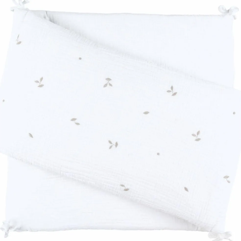 Tour de lit en gaze de coton bio brodé