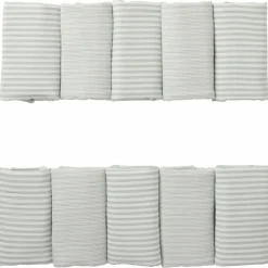 Tour de lit modulable et respirant gaze rayé vert de gris