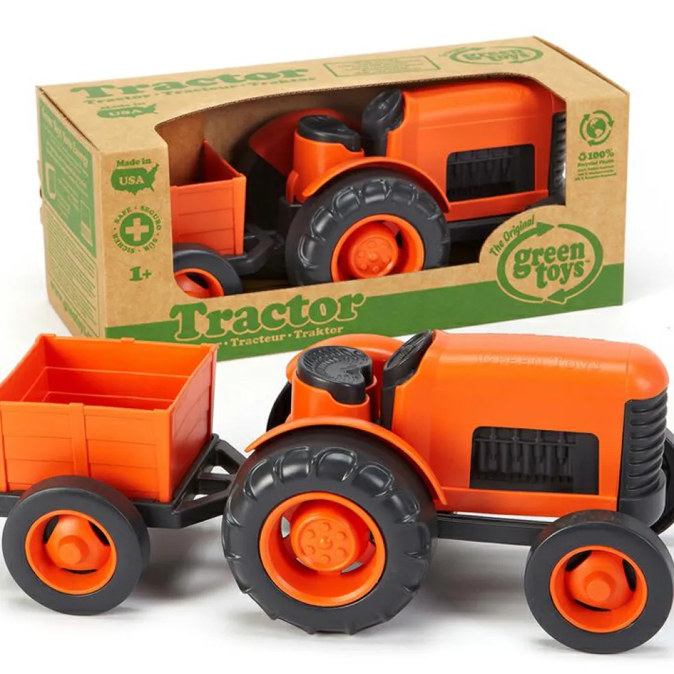 Tracteur orange et gris