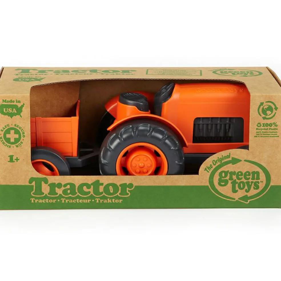 Tracteur orange et gris