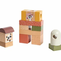 Train de construction en bois Boho Chic