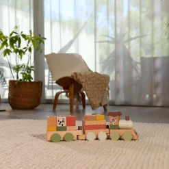 Train de construction en bois Boho Chic