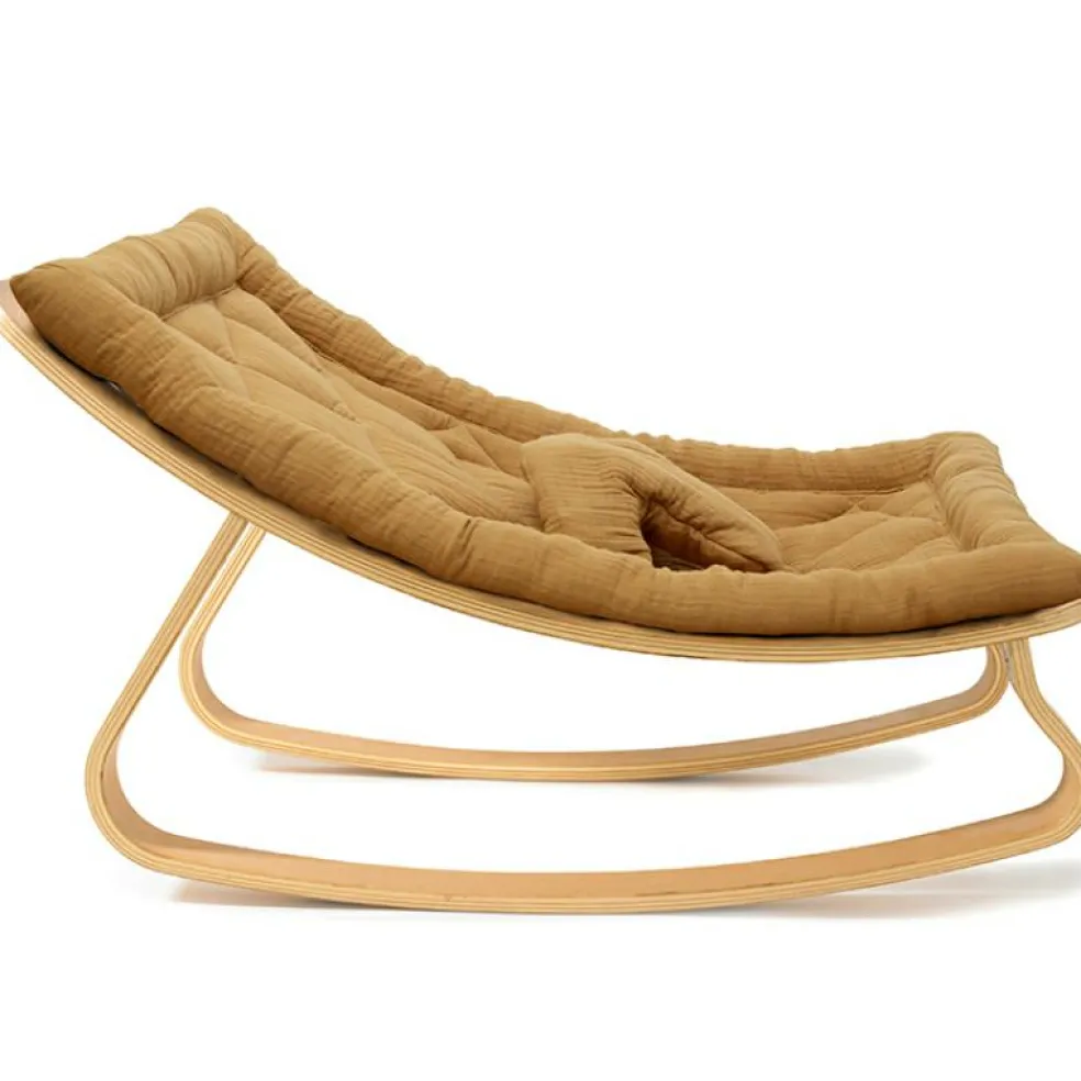 Transat à balancement en bois de hêtre Levo Camel