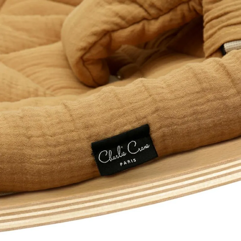 Transat à balancement en bois de hêtre Levo Camel