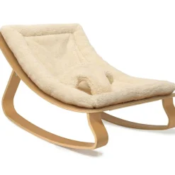 Transat à balancement en bois de hêtre Levo Fur Milk