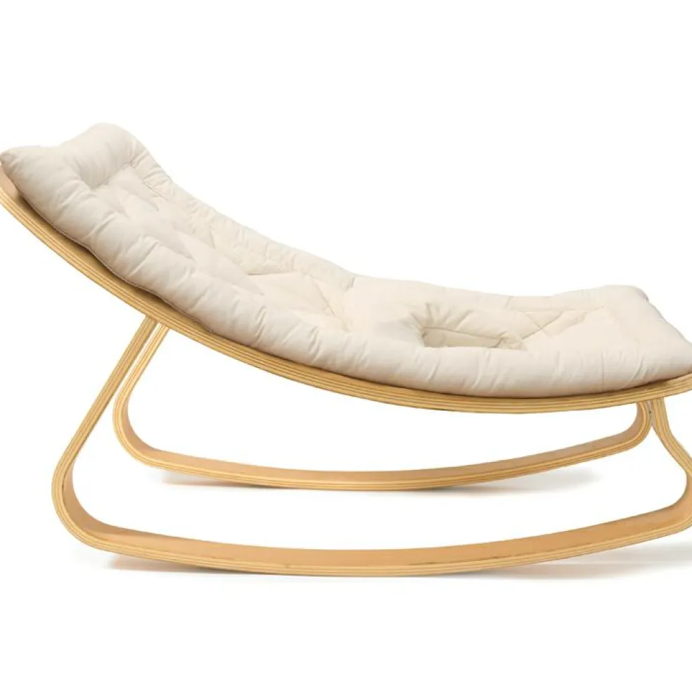 Transat à balancement Levo organic milk en bois de hêtre