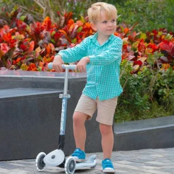 Trottinette Junior Foldable Ecologic Lights Bleu Cassis