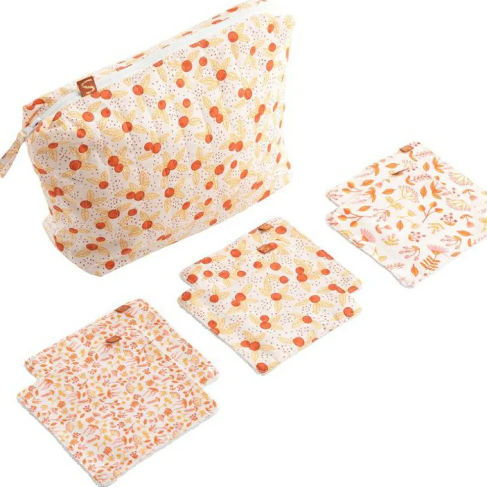 Trousse de toilette + 6 carrées éponge Esmée