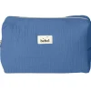 Trousse de toilette effet lin bleu capri