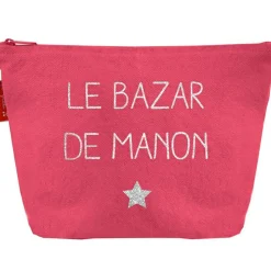 Trousse de toilette rose grenadine (personnalisable)
