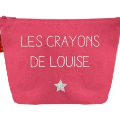 Trousse de toilette rose grenadine (personnalisable)