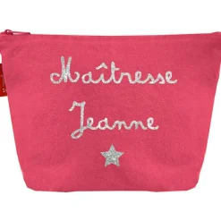 Trousse de toilette rose grenadine (personnalisable)