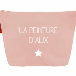 Trousse de toilette rose poudré (personnalisable)