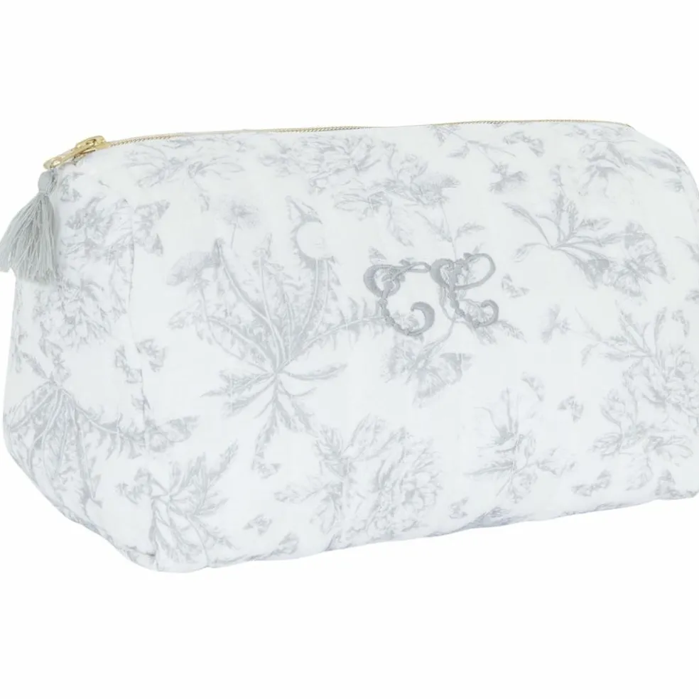 Trousse de toilette Toile de Jouy gris