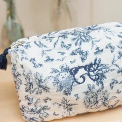 Trousse de toilette Toile de Jouy bleu