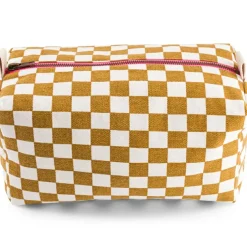 Trousse de toilette Vic damier caramel