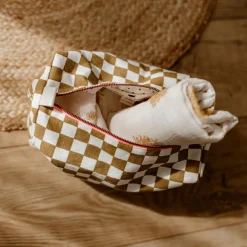 Trousse de toilette Vic damier caramel