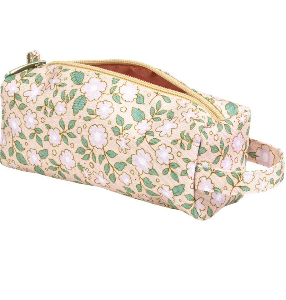 Trousse scolaire Fleurs rose