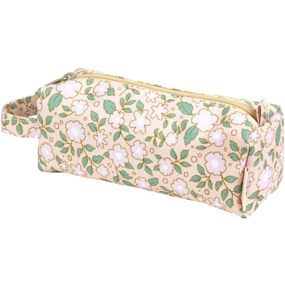 Trousse scolaire Fleurs rose
