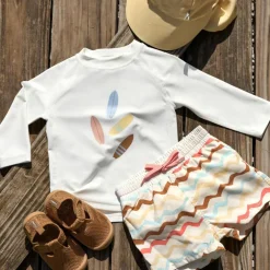 T-shirt anti-UV 4 Planches écru (13-18 mois)