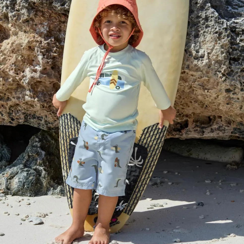 T-shirt anti-UV Camper vert écume (13-18 mois)