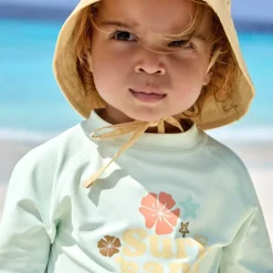 T-shirt anti-UV Fleurs vert écume (13-18 mois)