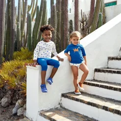 T-shirt anti-UV Spots blue-nature (13-18 mois)