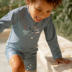 T-shirt de bain anti-UV manches longues Ocean Blue (1-2 ans)