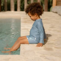 T-shirt de bain anti-UV manches longues Ocean Blue (1-2 ans)