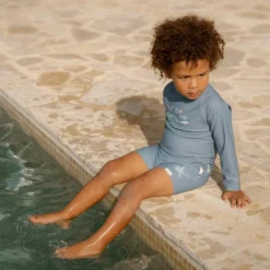 T-shirt de bain anti-UV manches longues Ocean Blue (1-2 ans)