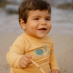 T-shirt de bain anti-UV manches longues Seashells Sunny Yellow (6-12 mois)