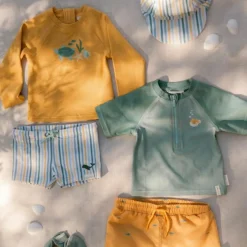 T-shirt de bain anti-UV manches longues Seashells Sunny Yellow (3-4 ans)