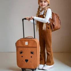 Valise à roulettes enfant Ours cappuccino