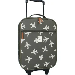Valise à roulettes enfant Avions kaki