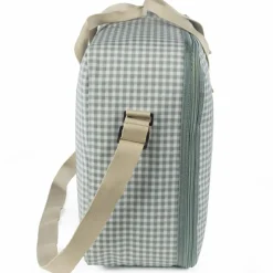 Valise de maternité I love vichy vert