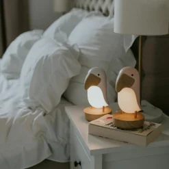 Veilleuse et enceinte Bluetooth Toucan Rose