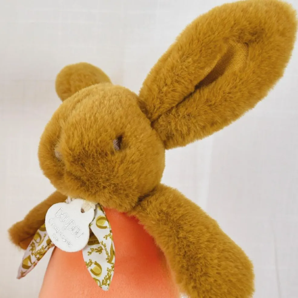 Veilleuse musicale culbuto ocre Lapin Doudou (24 cm)