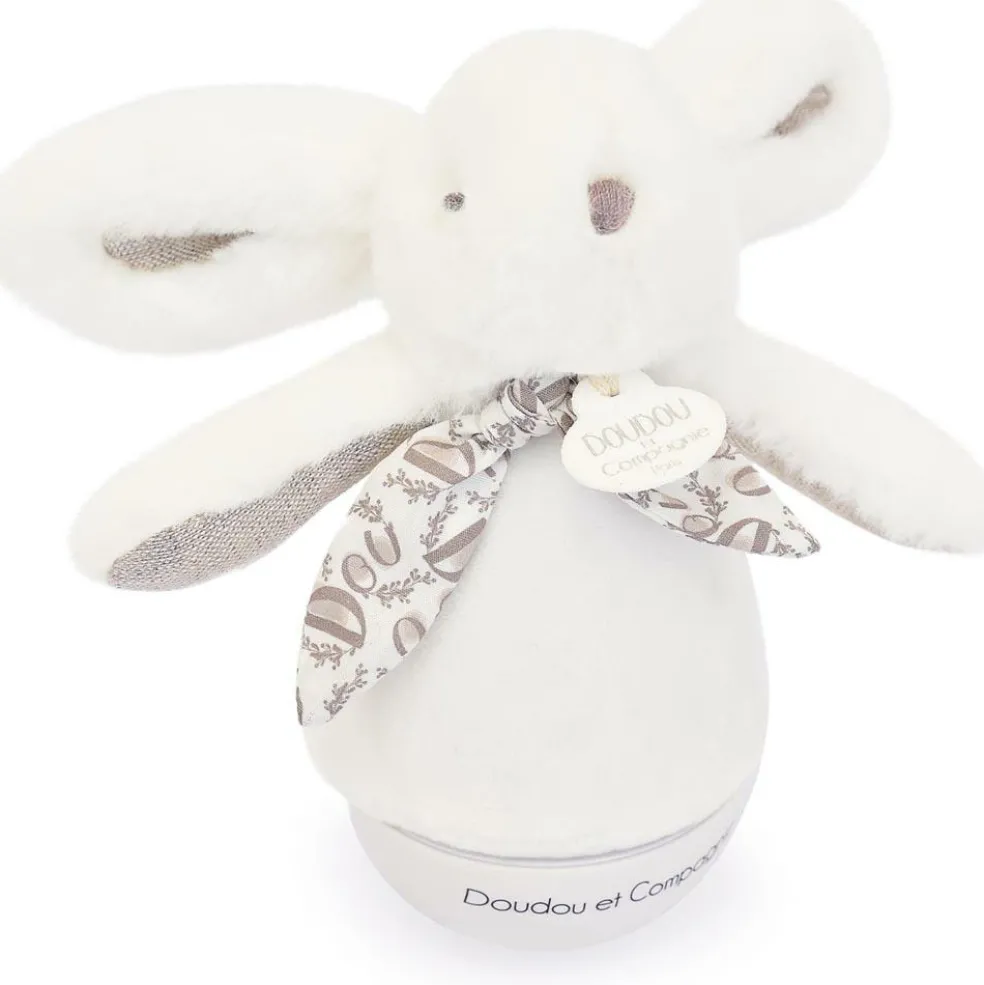 Veilleuse musicale culbuto blanc Lapin Doudou (24 cm)