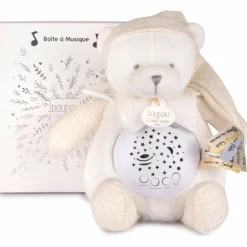 Veilleuse musicale projection d'étoiles ours blanc