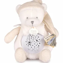 Veilleuse musicale projection d'étoiles ours blanc