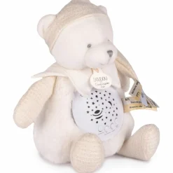 Veilleuse musicale projection d'étoiles ours blanc