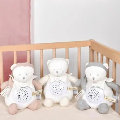 Veilleuse musicale projection d'étoiles ours blanc