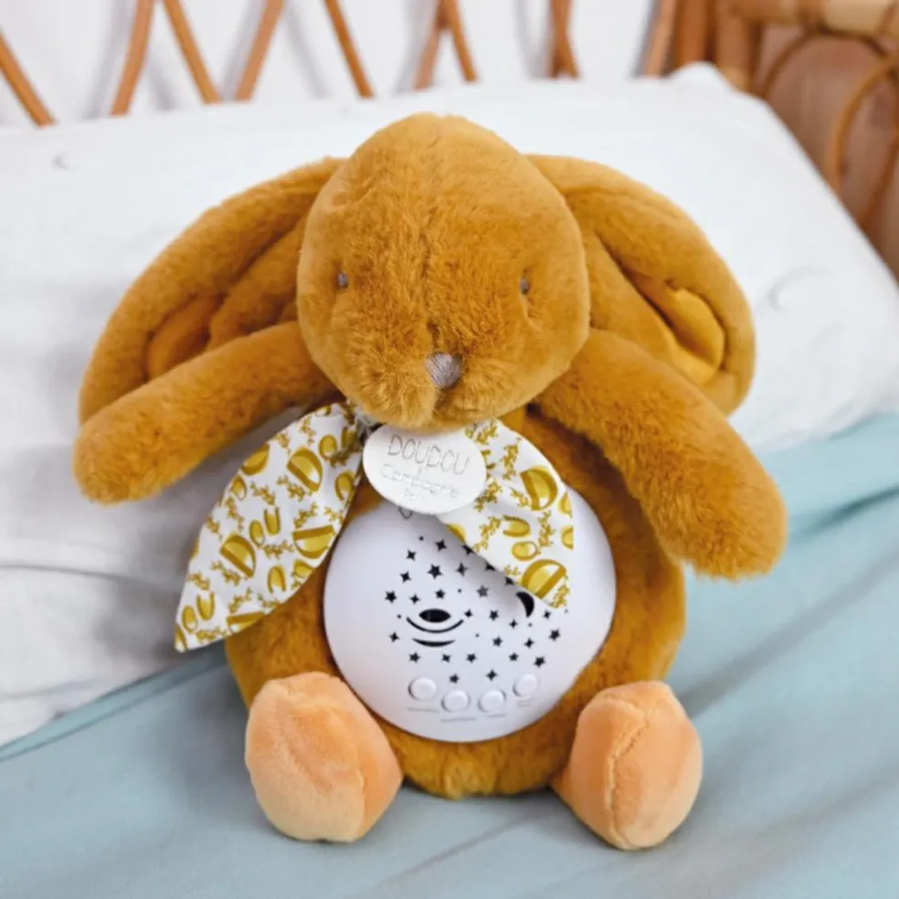 Veilleuse musicale projections d'étoiles ocre (24 cm)