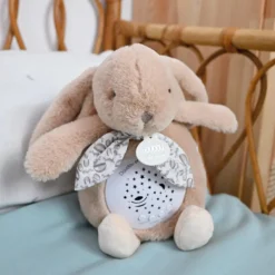 Veilleuse musicale projections d'étoiles beige sable (24 cm)